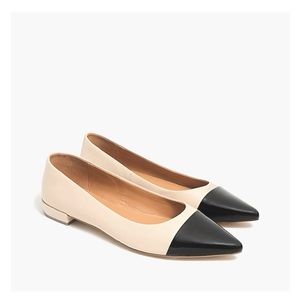 Marina Leather Pointy Cap Toe Flats